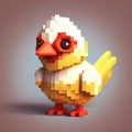 Cute Pixel Art Chicken: A Minecraft Inspired Voxel Character