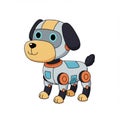Cute Pixel Art Robot Dog Illustration Royalty Free Stock Photo