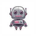 Cute Pixel Art Robot Illustration Royalty Free Stock Photo
