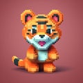Cute Pixel Bear Tiger: Vibrant Voxel Art For Minecraft Fans