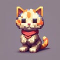 Cute Pixel Cat: Voxel Art With Minecraft Inspiration