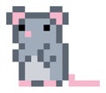 Cute pixel mouse - vector, isolated