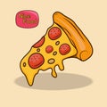 Cute pizza handrawing concept