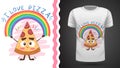 Cute pizza - idea for print t-shirt