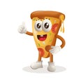 Cute pizza mascot thumbs up