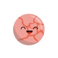 Cute planet. Cartoon pink. Flat, cartoon, vector