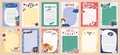 Cute planner list, paper sticker. For diary or notebook, stationery or notepad, blank note page for school week. Bright