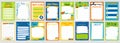 Cute planner. Notepad to do list. Paper page with colorful decoration. Schedule card and memo mockup. Organizer sheets