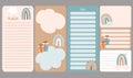 Cute planner templates - for day, week, to-do list and notes. Scandinavian style organizer and schedule with cute