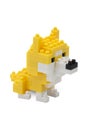 Cute plastic building blocks dog on a white background with clip Royalty Free Stock Photo