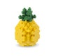 Cute plastic building blocks pineapple fruit on a white background with clipping path easy to di-cut Royalty Free Stock Photo