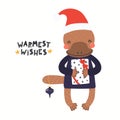 Cute platypus Christmas card