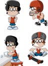 Cute playful cartoon boy