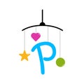 Cute logo design initial P Baby Toy