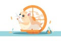 A cute and playful hamster running on a wheel, enjoying some exercise and playtime. Generative AI