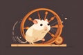 A cute and playful hamster running on a wheel, enjoying some exercise and playtime. Generative AI