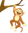 Cute playful monkey vector cartoon