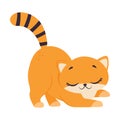 Cute Playful Red Kitten, Adorable Funny Pet Baby Animal Cartoon Vector Illustration Royalty Free Stock Photo