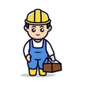 Cute plumber guy mascot design illustration vector