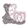 Cute plush doll with drum icon Royalty Free Stock Photo