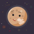 Cute pluto planet - vector