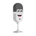 Cute podcast microphone character Vector