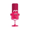 Cute podcast microphone character Vector