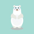 Cute Polar bear character with funny nerd glasses.