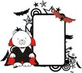 Cute polar bear dracula costume cartoon halloween picture frame