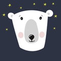 Cute polar bear head illustration Royalty Free Stock Photo