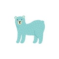 Cute polar bear isolated element. Funny arctic animal print