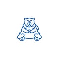 Cute polar bear  line icon concept. Cute polar bear  flat  vector symbol, sign, outline illustration. Royalty Free Stock Photo