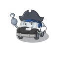 Cute police car mascot design with a hat