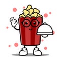 Cute popcorn cartoon mascot character Royalty Free Stock Photo