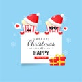 Cute popcorn with happy christmas and new year wishes