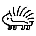 Cute porcupine icon, outline style