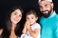 Cute portrait family mother daugter and arabic father