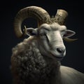 Portrait of a majestic Sheep with a crown Generative AI