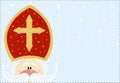 Cute postcard for Saint Nicholas Sinterklaas - greeting card or banner. Vector illustration of St. Nicholas Day Royalty Free Stock Photo