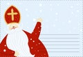 Cute postcard for Saint Nicholas Sinterklaas - greeting card or banner. Vector illustration of St. Nicholas Day Royalty Free Stock Photo