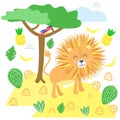 Lion in Scandinavian style - vector illustration, eps