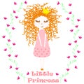 Poster with little princess - vector, illustration, eps