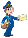 Cute postman with letter