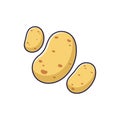 Cute Potato cartoon icon illustration. Food vegetable flat icon concept isolated Royalty Free Stock Photo