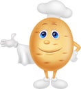 Cute potato chef cartoon character