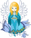 Cute Praing Angel cartoon vector Royalty Free Stock Photo