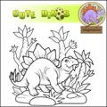 prehistoric dinosaur stegosaurus coloring book Royalty Free Stock Photo