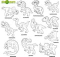 Cute prehistoric dinosaurs, coloring book, image set Royalty Free Stock Photo