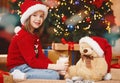 Cute preschool girl feeding teddy bear with cookies and milk Royalty Free Stock Photo