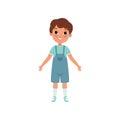 Cute preschooler boy, stage of growing up concept vector Illustration on a white background